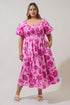 Dovina Floral Maray Smocked Midi Dress Curve